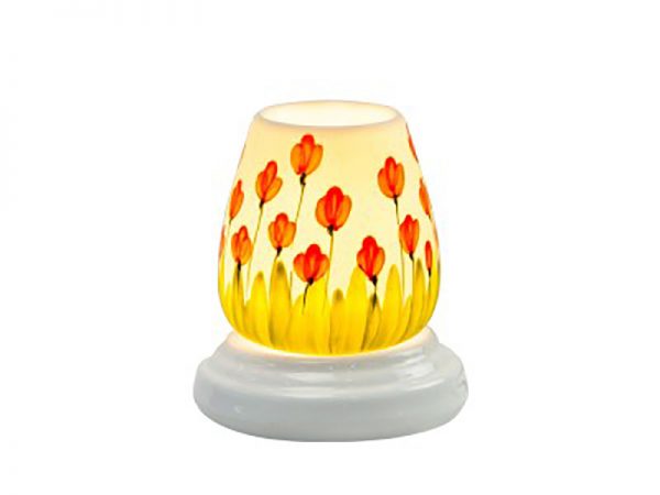 Đèn xông tinh dầu vẽ hoa tulip – Gốm sứ Bát Tràng