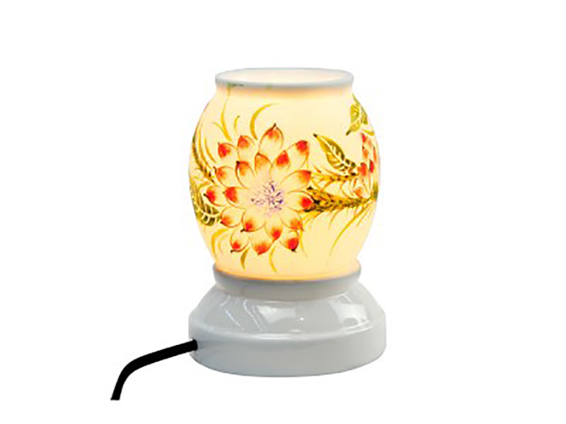 Đèn xông tinh dầu vẽ hoa S1 – Gốm sứ Bát Tràng