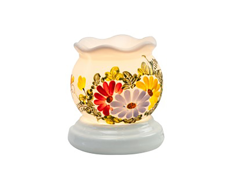 Đèn xông tinh dầu vẽ hoa cổ loe S3 – Gốm sứ Bát Tràng