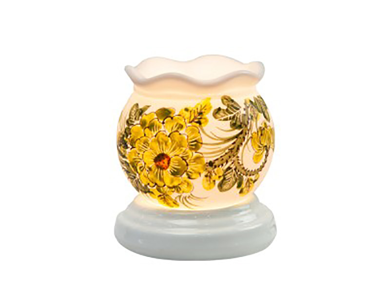 Đèn xông tinh dầu vẽ hoa cổ loe S4 – Gốm sứ Bát Tràng